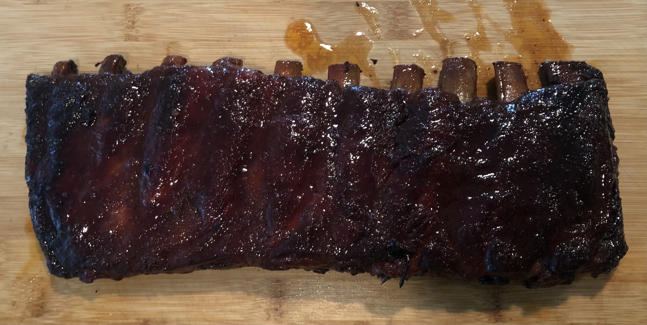 Finished St. Louis style spare ribs