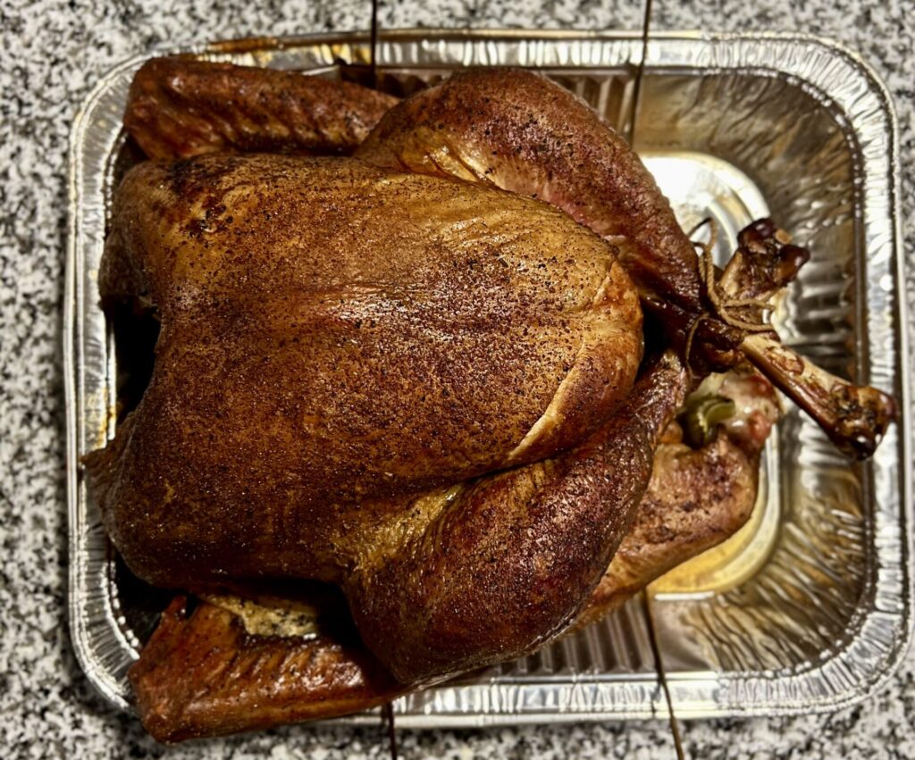 Finished Pellet Grill Christmas Turkey